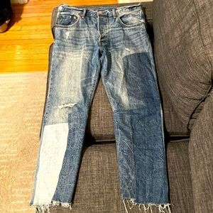 Vintage colorblock Levi 501 jeans, size 30